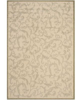 Courtyard CY2653 Natural and Olive 5'3" x 7'7" Outdoor Area Rug