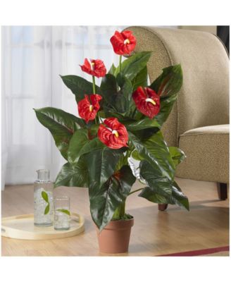 3' Anthurium Silk Plant - Real Touch