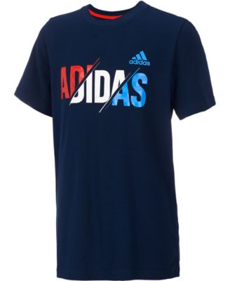 adidas Big Boys Logo-Print Cotton T-Shirt