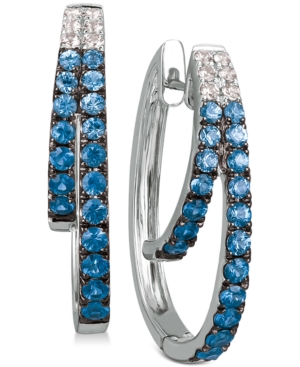 image of Le Vian Blueberry Layer Cake Blueberry Sapphires (1-1/6 ct. t.w.) & Vanilla Sapphires (1/5 ct. t.w.) Earrings in 14k White Gold