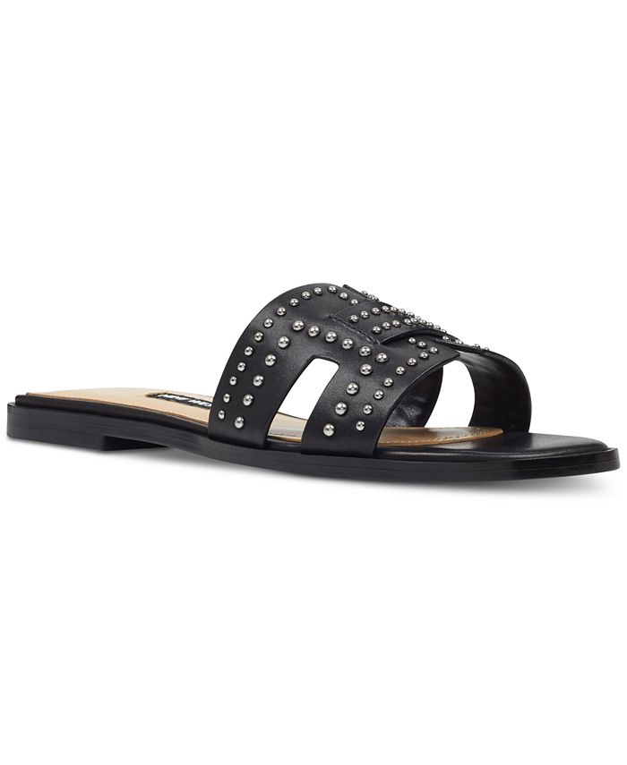 Nine west genesia deals studded slide sandals