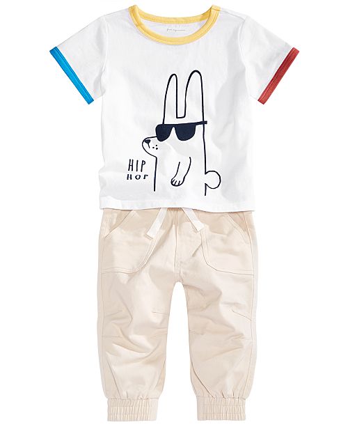 First Impressions Baby Boys Hip Hop Graphic T Shirt Jogger Pants