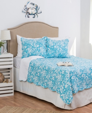 C & F Home Jamaican Breeze King 3 Piece Quilt Set In Seafoam