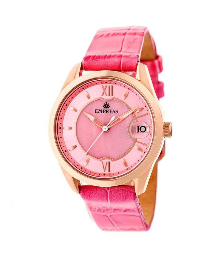 Empress Messalina Automatic Pink Leather Watch 34mm & Reviews - Macy's
