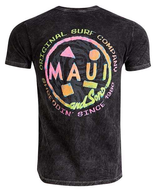 Maui And Sons Men S Mineral Wash Amped Cookie Logo T Shirt