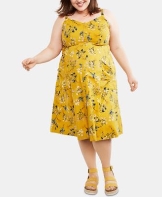 macys plus size yellow dresses