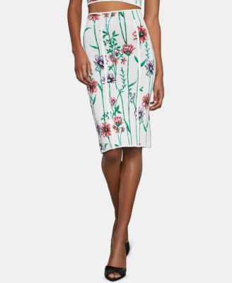 BCBGMAXAZRIA - Floral-Jacquard Pencil Skirt