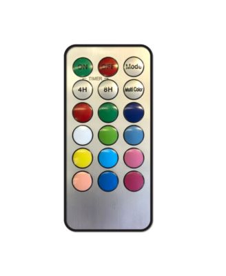 Lumabase Set of 2 Multi Colored Flickering LED Candle with Remote Control