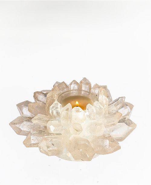 Brasil Home Decor Crystal Quartz Star Candle Votive Quartz Base
