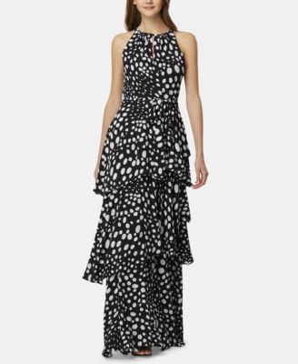Tahari ASL - Sleeveless Printed Tiered Gown