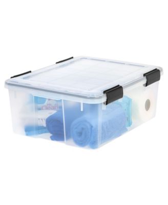 30.6qt WEATHERPRO Airtight Plastic Storage Bin with Lid and Seal and Secure Latching Buckles