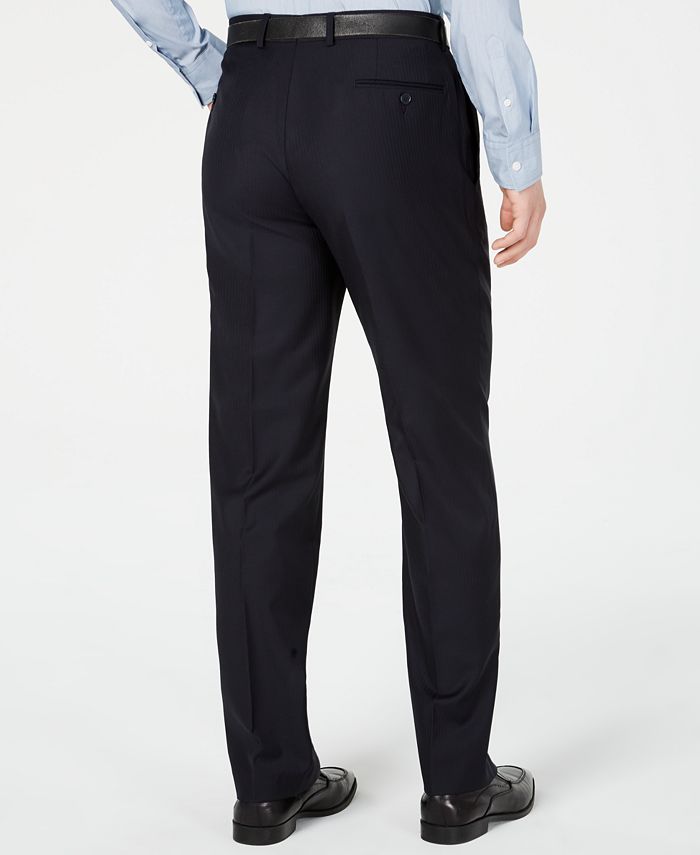 Calvin Klein Men's Modern-Fit Stretch Midnight Blue Stripe Suit Pants ...