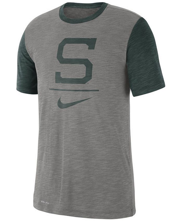Nike Men's Michigan State Spartans Dri-FIT Slub Raglan T-Shirt - Macy's
