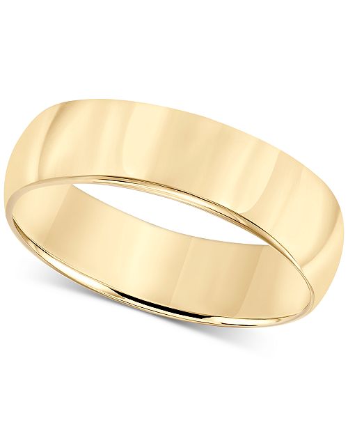 Macy S 14k Gold 6mm Wedding Band Reviews Rings Jewelry