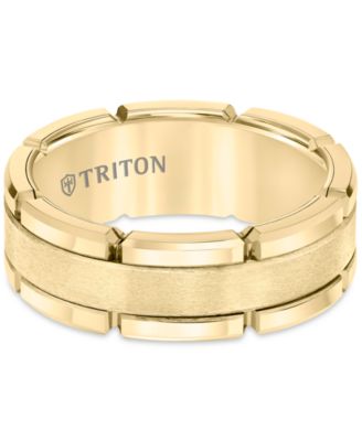 Men's Brushed Comfort-Fit 8mm Wedding Band in Yellow Tungsten Carbide
