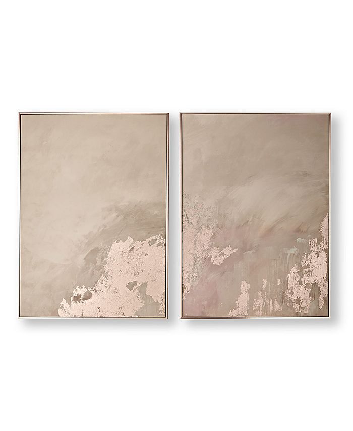 Graham & Brown Rose Gold Serenity Framed Canvas Wall Art Set of 2