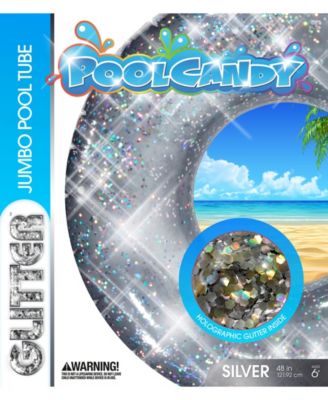 Pool Candy Glitter Swimming Pool Tube 48" - Silver Glitter