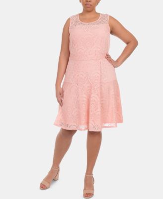 NY Collection - Plus Size Lace-Overlay Dress