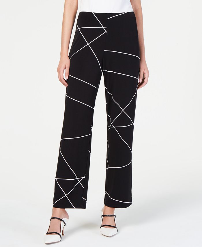 Alfani Petite Printed Pull-On Pants, Created for Macy's
