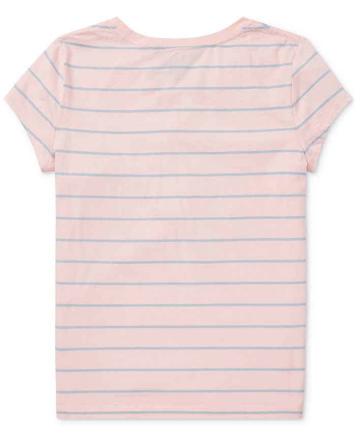 Polo Ralph Lauren Big Girls Striped Cotton Jersey Logo T-Shirt ...