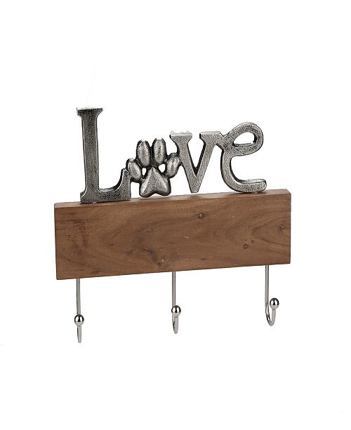 Mind Reader Wall Mount Love Key Organizer For Entryway And
