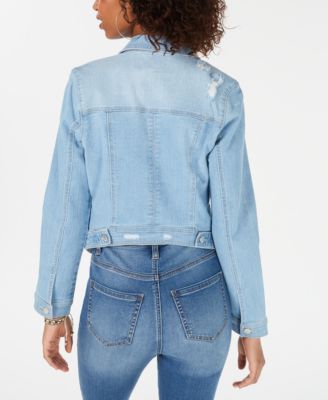 Juniors' Distressed Jean Jacket 