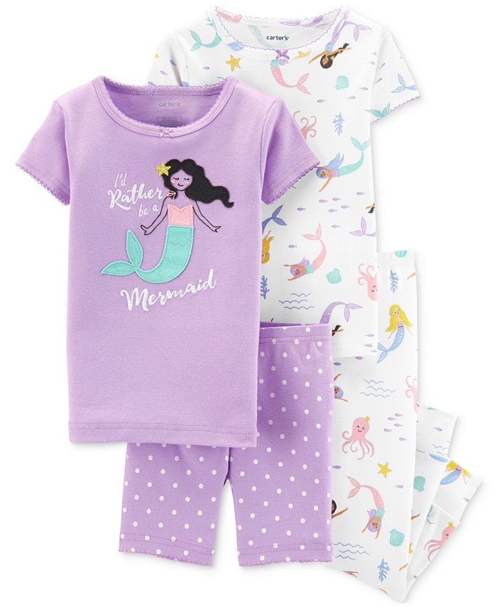 Carter's Toddler Girls 4Pc. Cotton Mermaid Pajamas Set Macy's
