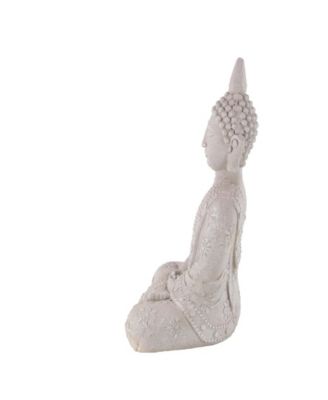 Grey Magnesium Oxide Buddha Garden Sculpture, 28 x 19 x 13
