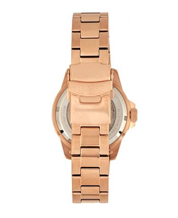 Heritor Automatic Lucius Black Dial Gold Stainless Steel Watch