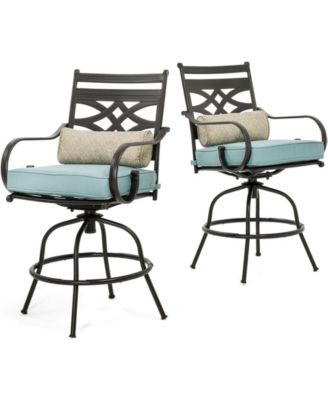 Hanover Montclair 3-Piece High-Dining Set with 2 Swivel Chairs and a 33" Square Table - 36.2" x 33" x 87.9"