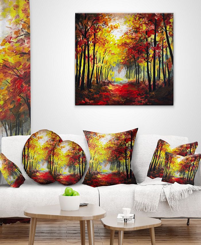 Design Art Designart Walk Through Autumn Forest Landscape Art Print ...