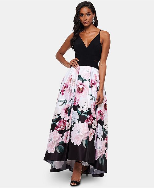 XSCAPE Petite Floral-Print Gown & Reviews - Dresses - Petites - Macy's