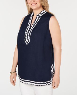 Charter Club Plus Size Woven Linen Sleeveless Top Created for Macy s Macy s