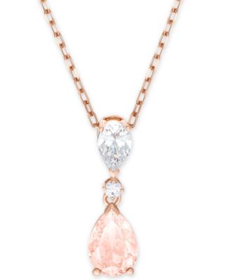 Swarovski - Rose Gold-Tone Crystal Pendant Necklace, 14-7/8" + 2" extender