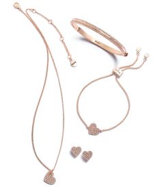 Rose Gold-Tone Crystal Heart Jewelry Separates