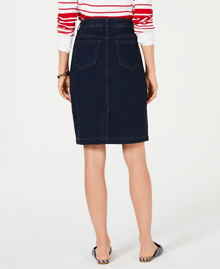 Charter Club Petite Tummy-Control Denim Skirt, Created for Macy's ...