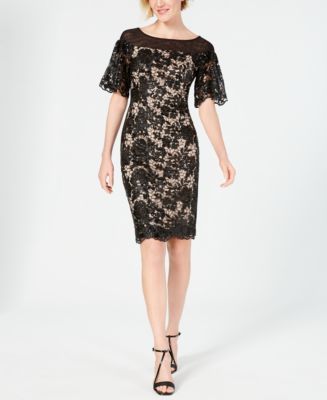 Calvin Klein Embellished Lace Sheath Dress - Macy's