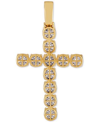 Macy's - Diamond Cross Pendant (2-1/2 ct. t.w.) in 10k Gold & White Gold