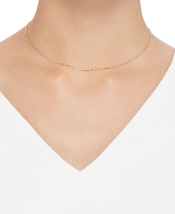 Italian Gold - Mirror Cable Link 16" Chain Necklace in 14k Gold