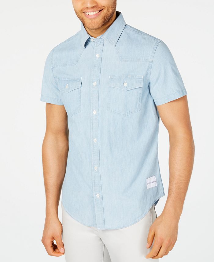 Calvin Klein Jeans Men's Western Block Shirt & Reviews - Shirts - Men ...