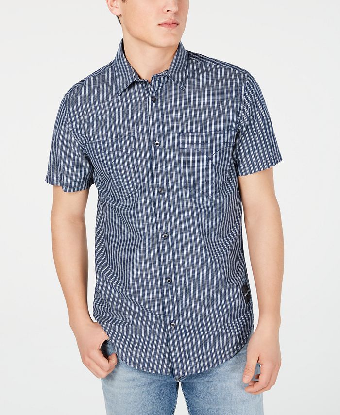 Calvin Klein Jeans Men's Double Stripe Grid Shirt & Reviews - Casual ...