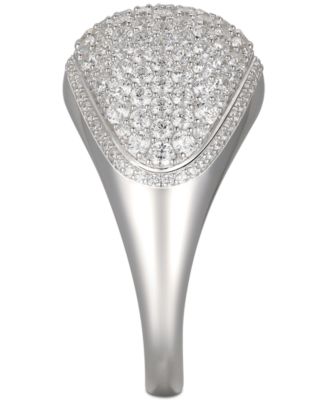 Cubic Zirconia Pav&eacute; Dome Ring in Sterling Silver