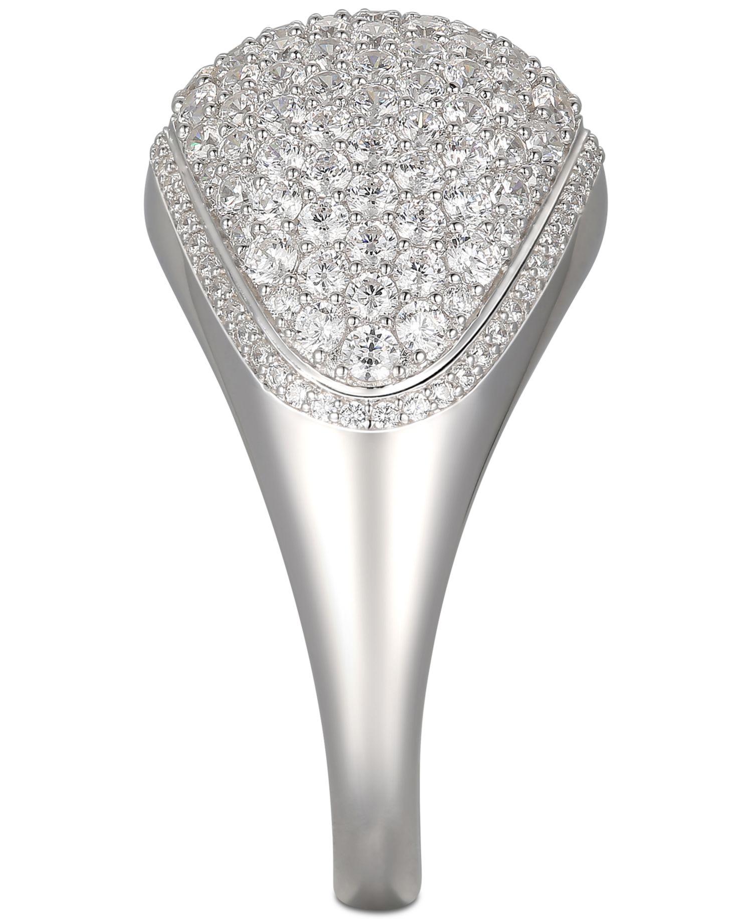 Cubic Zirconia Pav&eacute; Dome Ring in Sterling Silver