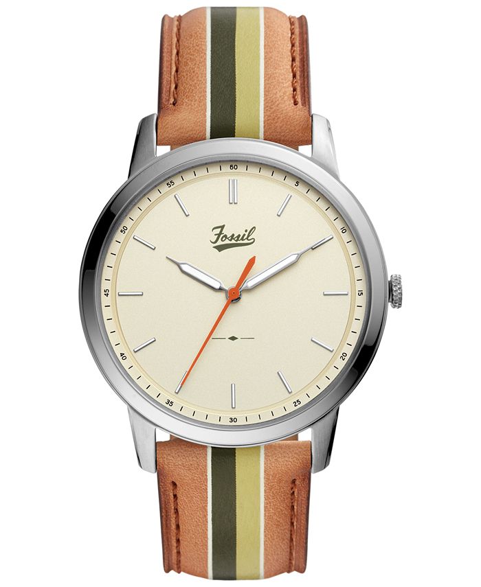 Fossil LIMITED EDITION Men s Minimalist Striped Brown Striped