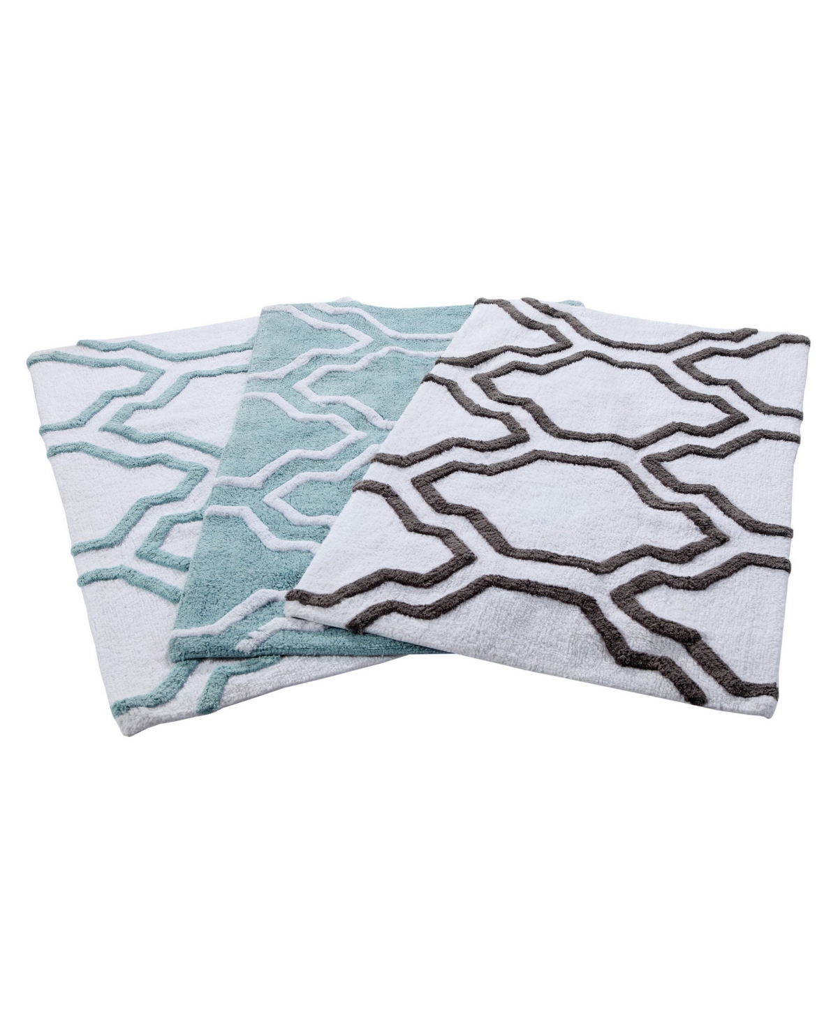 Saffron Fabs Quatrefoil Non-skid Cotton 2-pc. Bath Rug Set In Multi