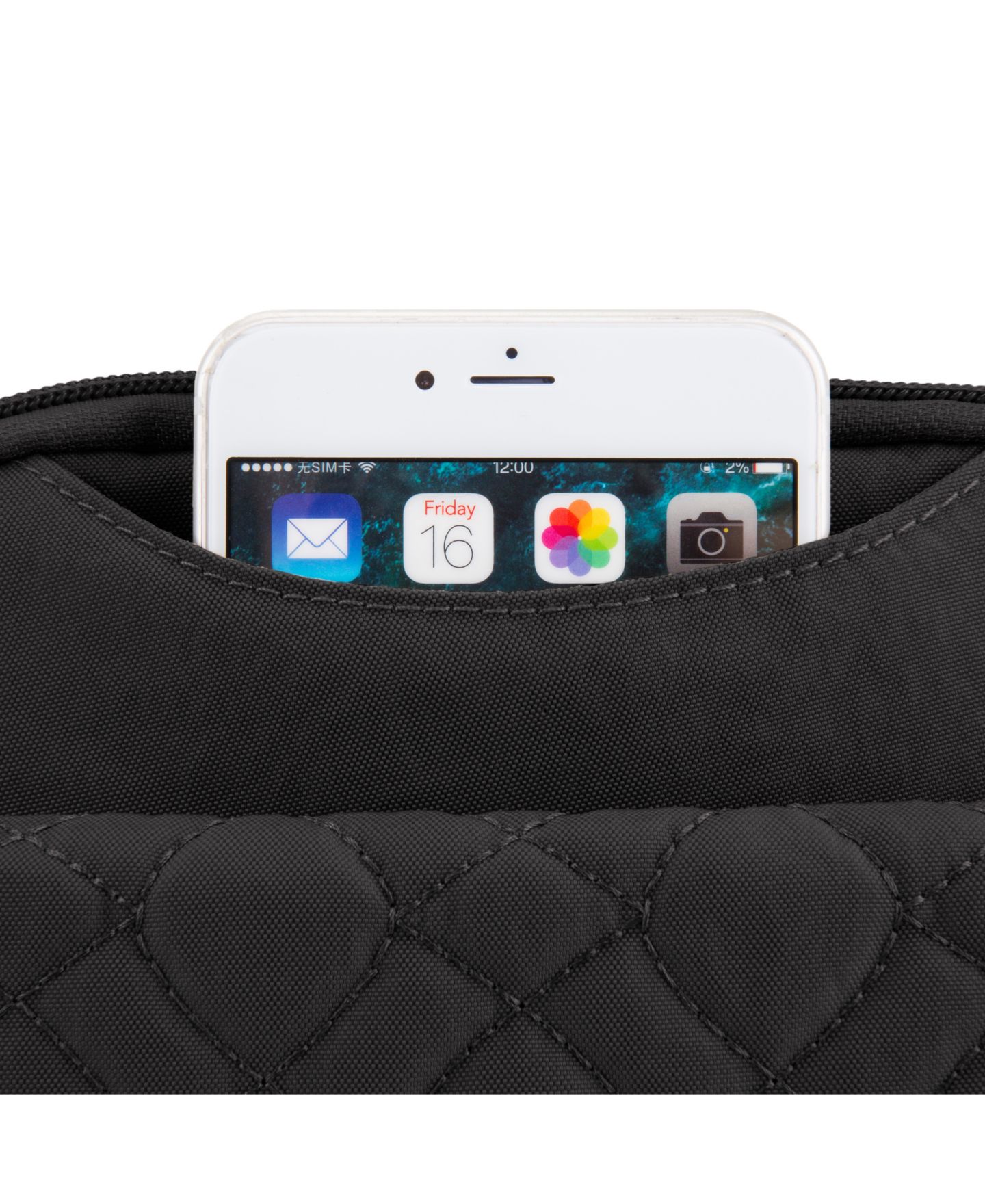 Сумка Travelon Signature Quilted Slim Pouch, цвет: Чёрный — фото 7