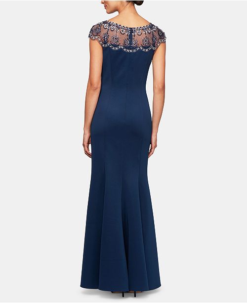 Alex Evenings Embellished Illusion Gown & Reviews Dresses Women