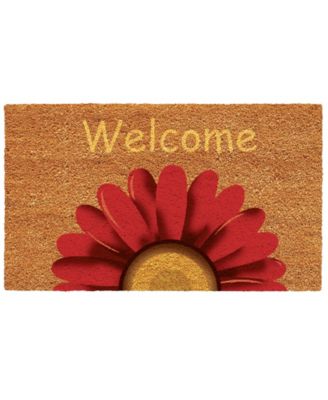 Imports Decor Printed Coir Doormat, Happy Sunflower, 18