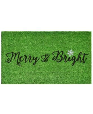 Home & More - Green Merry and Bright 17" x 29" Coir/Vinyl Doormat
