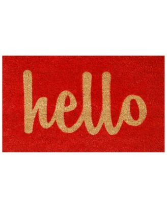Hello Script Coir/Vinyl Doormat, 24" x 36"